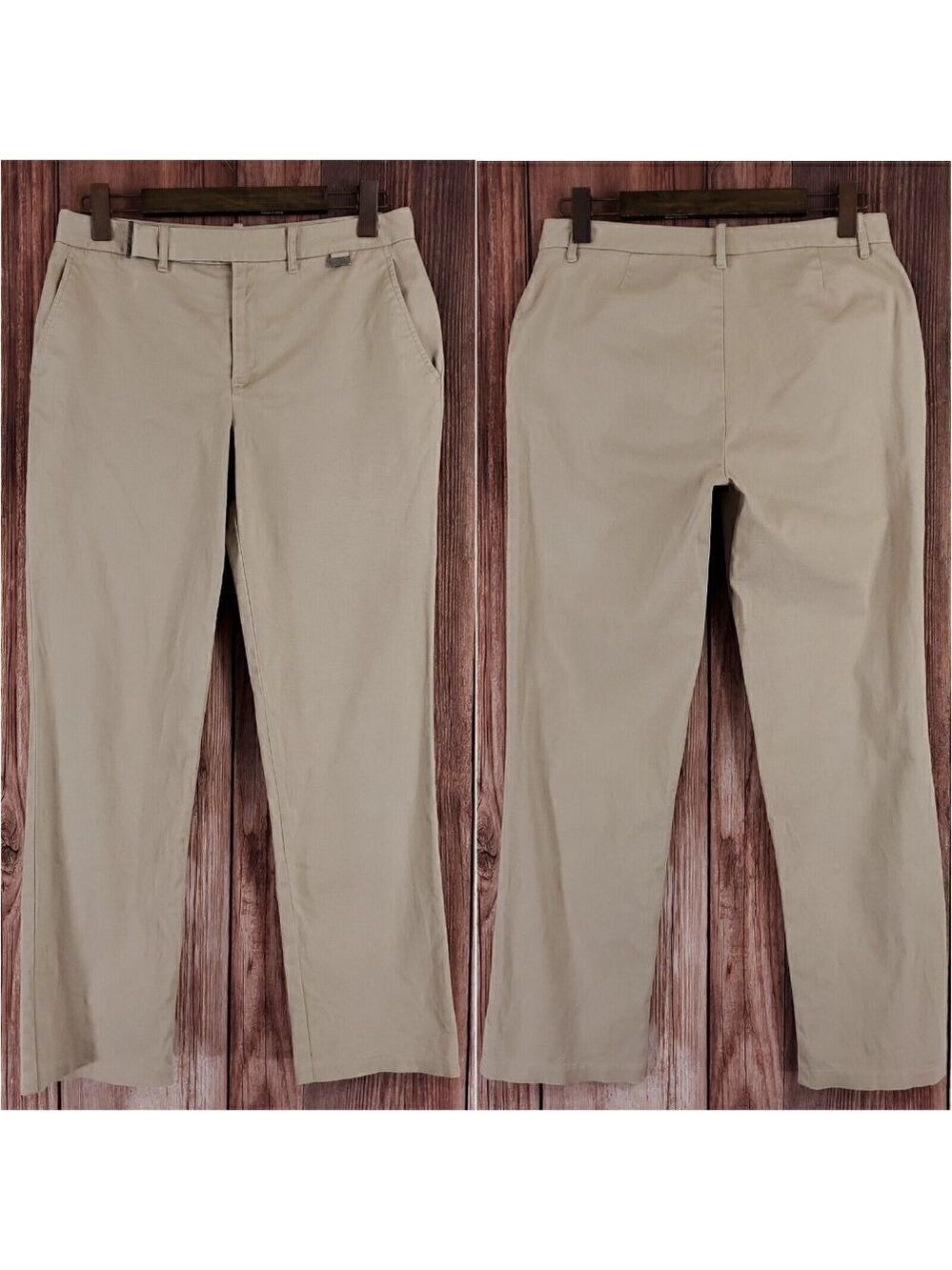 *Read Desc* Lauren Ralph Lauren Womens 10 Beige Cotton Blend Pants Metal Decor